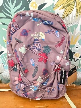 The North Face Jester Backpack Lavender Butterfly Leaf Print NWT 27L